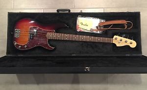 Fender American Standard Precision Bass Guitar 3 Tone Burst w/ Hard Shell Case