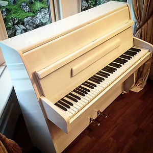 Stunning Small White Gloss Upright Piano Completely Renewed Includes Delivery
