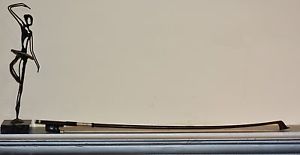 vintage cello bow 4/4 stamped "Vtor Fertique Paris" 925 silver Pernumbucco