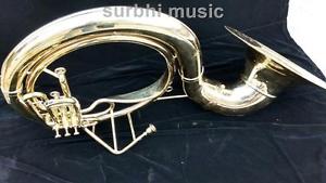 Biggest Sousaphone Gold Lacquer Brass Made 25''  With Free Mouth Pc.&amp; Case Box image 1