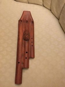 Aztec Style Handmade Mayan Terracotta Clay Triple Drone Flute