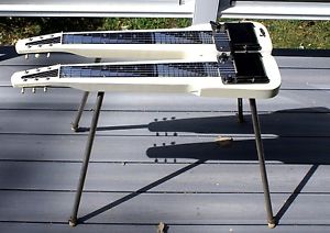 SUPRO 1450 CONSOLE 12 DOUBLE NECK LAP STEEL GUITAR with LEGS - CIRCA 1961