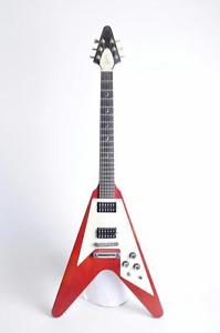 2002 GIBSON FLYING V, WORN CHERRY CRESCENT MOON!