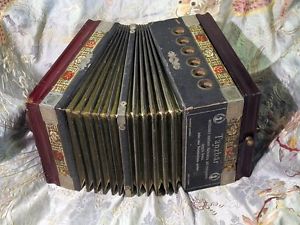 1900 Tanzbar Automatic Player Concertina w/ 8 Music Rolls * It Works !!!