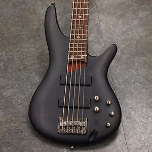 2010 Ibanez SR505 Transparent Black Flat 5-strings Electric Bass Free Shipping