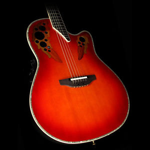 Used 2012 Ovation Custom Elite C2078AX Acoustic-Electric Guitar Red Tear Drop