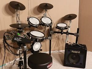 Roland TD12 Electronic Drum Set Kit, kick pedal, throne, amp td10 td20