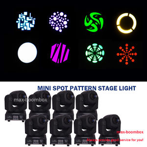 8Pcs! LED Mini Spot Pattern Moving Heads Stage Lighting DJ Disco Wedding Party