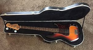 Fender American Standard P Bass 3 Tone Sunburst  W/ Fender Hardshell Case