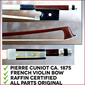 French violin bow by Pierre Cuniot - Raffin certified - 19th century
