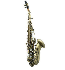 Antique Brass Professional High-Grade U-Shape B Flat Brass Soprano Saxophone #