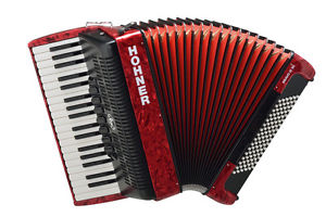 NEW Hohner BR96R-N Bravo III Piano Red Accordion 96 Bass 37 key 3 Reed