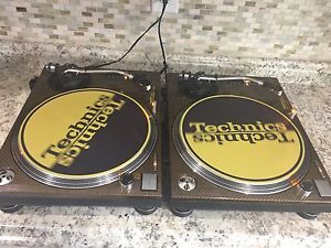 Pair Technic SL 1200 Mk 2 Dj Turntables Vinyl & Serato Tested Rca & Ground 1210