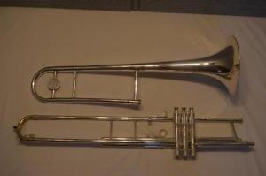 VINTAGE ANTOINE COURTOIS PARIS VALVE TROMBONE - NICKEL SILVER PLATED