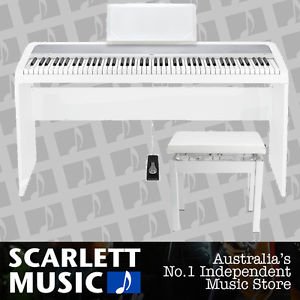 Korg B1 88 Note Digital Piano White w/Wooden Stand + Piano Stool **BRAND NEW**