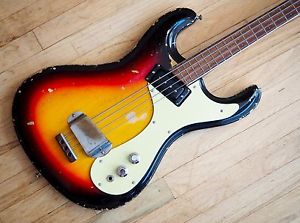 1965 Mosrite Ventures Bass Vintage Mark I Electric Bass Guitar Sunburst w/ohc