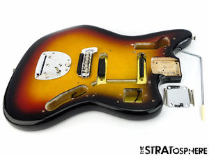 Vintage 65 RI USA Fender Jaguar BODY & HARDWARE 1965 Nitro 3 Color Sunburst SALE