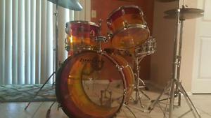 Vintage Ludwig Vistalite 6pc “Tequila Sunrise” RARE Drum Set 70 series