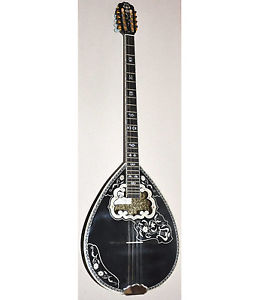 8-STRING BLACK BOUZOUKI w/ SOFT CASE ~ CLASSIC GREEK PROFESSIONAL MATSIKAS 461