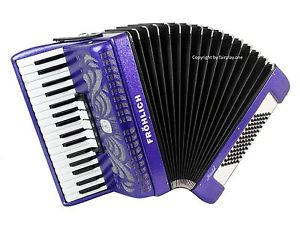 Akkordeon Fröhlich Händel/Weltmeister Achat 72, Sondermodell lila-flitter