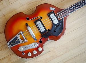 1968 Vox Astro IV Vintage Hollowbody Bass Guitar Onboard Fuzz & Boost Eko Italy