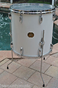 ADD this 1970's GRETSCH 16" WHITE NITRON FLOOR TOM to YOUR DRUM SET TODAY! #T628