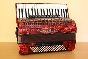 Royal Standard ( Weltmeister ) Meteor 120 Bass LMMH Accordion Fisarmonica Red