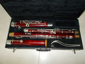 Vintage Wooden Bassoon Made in Western Germany with Hard Case