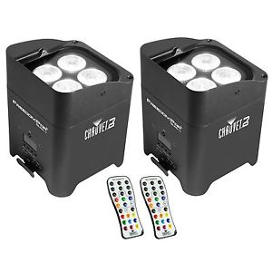 Chauvet DJ Freedom Par 4 Wireless Battery Wash Light Effect w/ Remote (2 Pack)