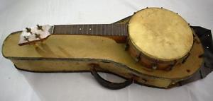 Vintage Folk Banjo Uke Ukulele Wimbrow 4-String