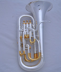 Professional Compensating system Euphonium pistons horn Silver Plated with case