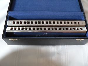 Hohner 268/38/40 E-C Double Octave Bass 2 1/2 Octave Harmonica w/ case