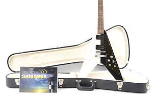 2013 Gibson Rudolph Schenker Flying V Guitar - White/Black w/OHSC