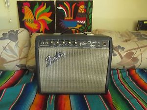 Vintage Fender Vibro Champ Amp Blackface Tube Guitar Amplifier