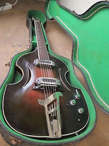 ♫ MIGMA Violingitarre, Archtop,vollmassiv, vintage Jazzgitarre DDR orig. CASE