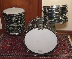 1971 VINTAGE LUDWIG 22/16/13 BLACK OYSTER PEARL SUPER CLASSIC DRUM SET! 3PLY!!!