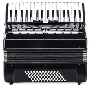ACORDEON 72 BAJOS 34 TECLAS DISCANTE 3 REGISTROS 2 COROS BANDAS CUSTODIA NEGRO
