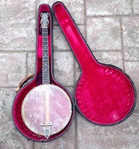 Vintage 1925 Vega Fairbanks Little Wonder Tenor 4 String Banjo w/Case