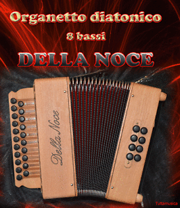ORGANETTO FISARMONICA DIATONICA ACCORDEON 8 BASSI DELLA NOCE MOD. STUDIO 2