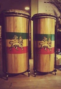 Rasta Drums Heartbeat Nyabinghi Set - Lion of Judah - Jah Rastafari Reggae