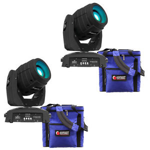 Chauvet DJ Intimidator Spot LED 350 Stage Light PAIR w/ Blue padded Carrying Bag