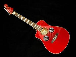 *very good* Fender Dick Dale Signature Malibu SCE Surfin' Red Acoustic Guitar