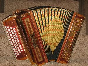 Strasser Special Gold Deluxe 4 Row Diatonic Button Box Accordion F,Bb,Eb,Ab