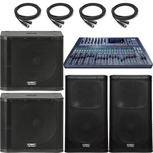 QSC KW Powered Speakers + Soundcraft Si Impact Digital Mixer KW122 KW181
