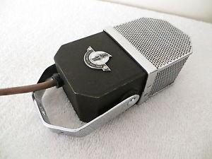 VINTAGE EMI OLD ANTIQUE RECORDING STUDIO CHROME TRIM MICROPHONE & WORKS
