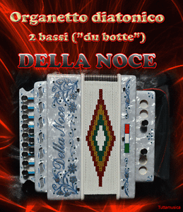 ORGANETTO FISARMONICA DIATONICA ACCORDEON 2 BASSI DELLA NOCE MOD. SUPER