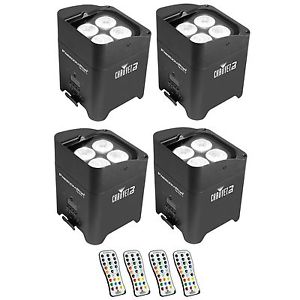 Chauvet DJ Freedom Par Quad 4 Wireless Battery LED Wash Light Effects (4 Pack)