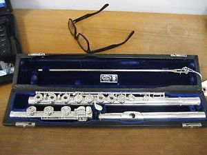 William S. Haynes solid silver flute #22,058 Handmade,B foot,Soldered tone-holes