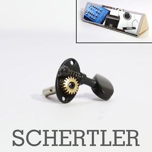 SCHERTLER Tuning Pegs Black (x6) For Slotted Pegheads Headstocks Guitars Luthier