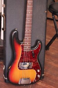 1972 Fender Precision Bass Sunburst OHSC Pickup Finish EXCELLENT